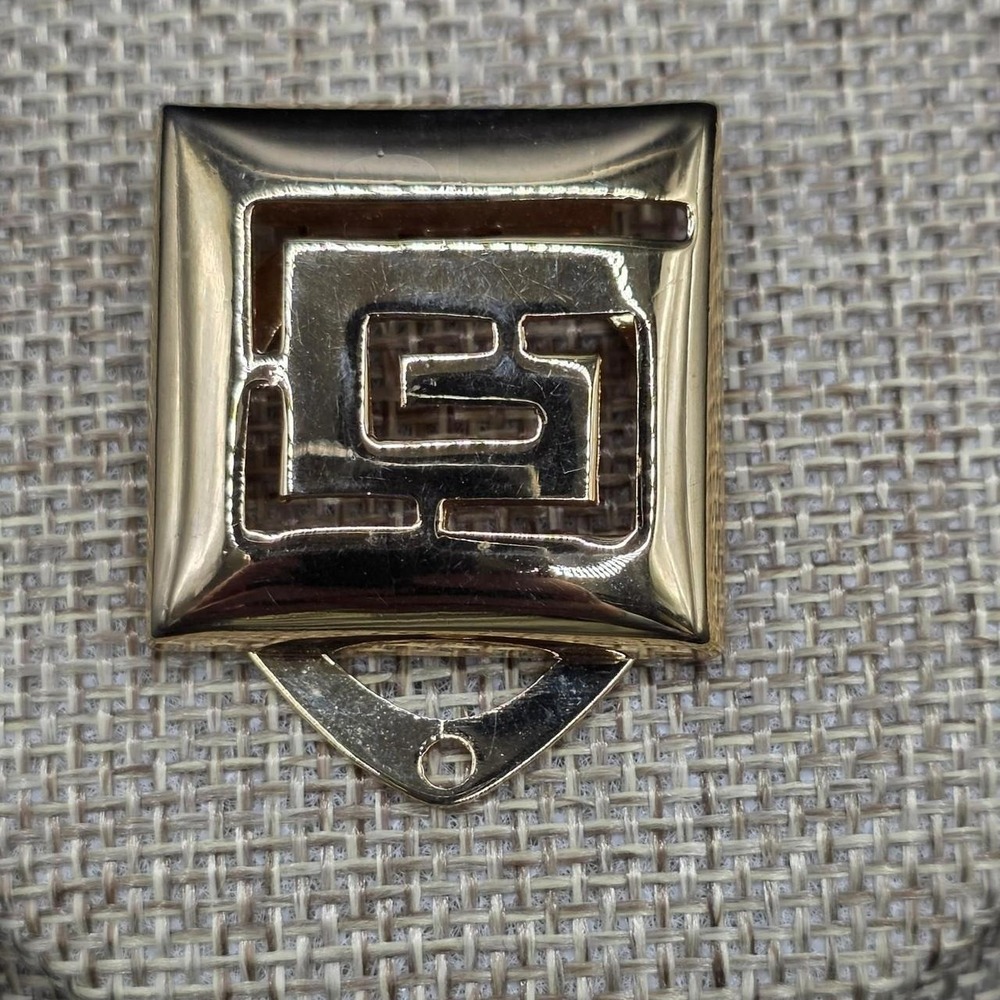 gold Tone scarf clip with geometric designs